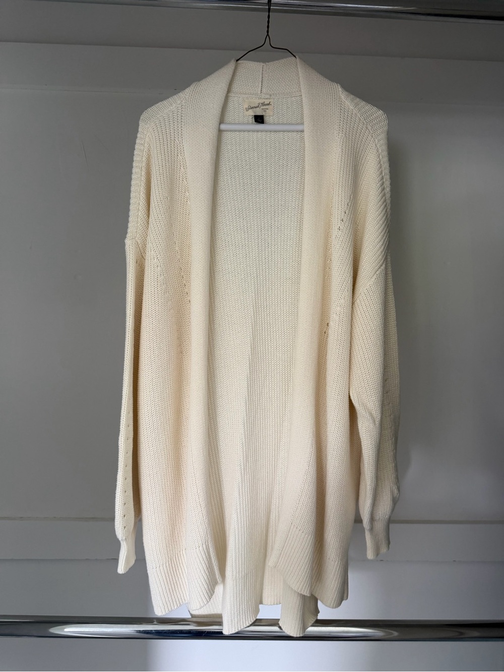 Universal Thread Women’s Long Sleeve Open Front Cardigan Sweater Natural Size L
